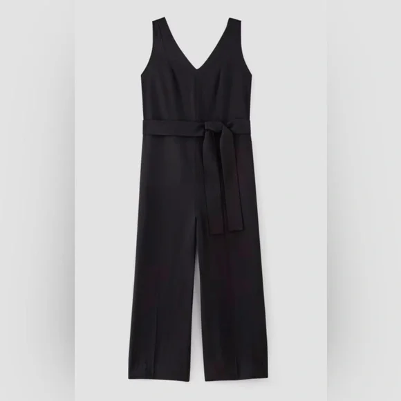 EVERLANE The Triacetate Belted Jumpsuit Black Sz 6 NWT - Picture 5 of 15